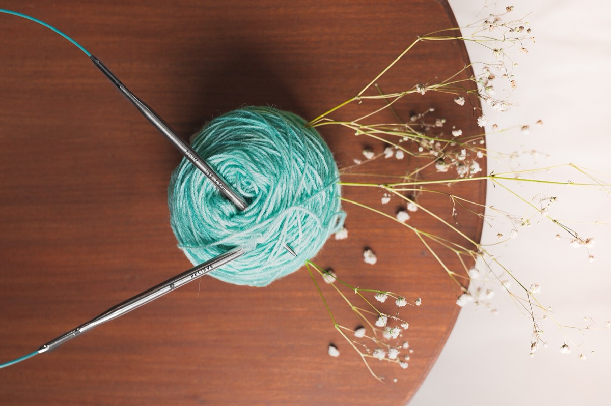 A selection of fixed circular knitting needles in different lengths