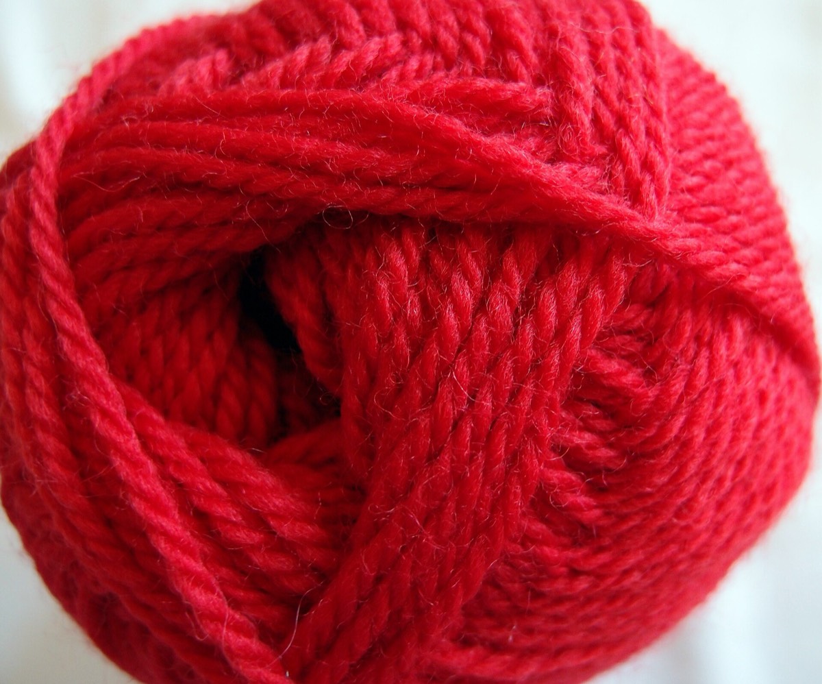 A close-up of plied worsted wool yarn showing its structure