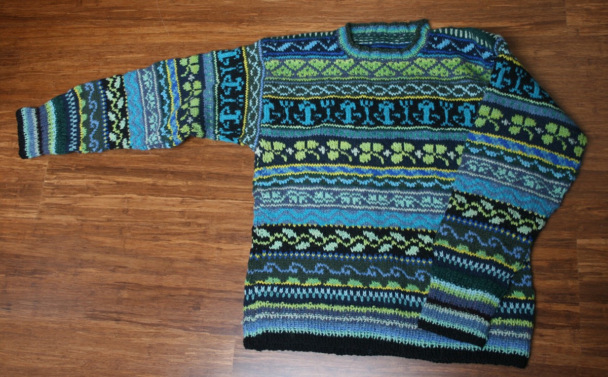A Fair Isle pullover with bands of stranded colourwork